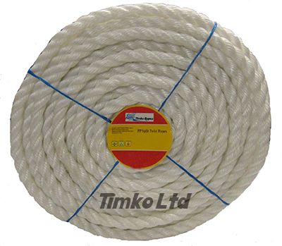 Polypropylene rope - 6mm Dia White x 50m Mini Coil